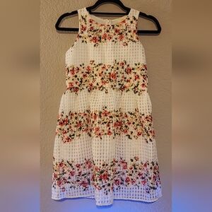 Floral Kids Dress - White and Pink